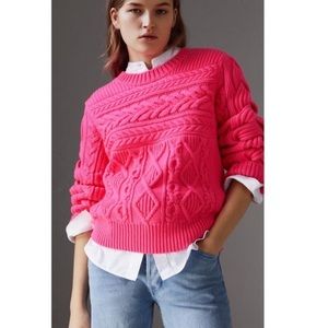 NWT Burberry Cashmere Wool Sweater Pink